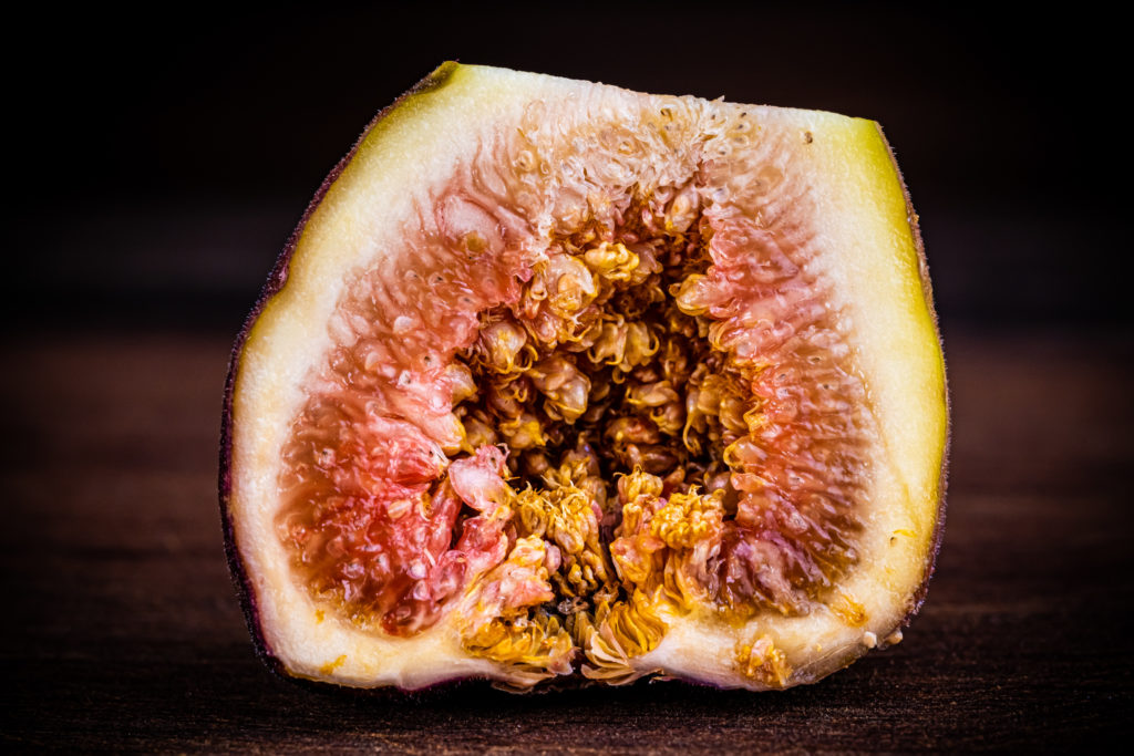 the inside of a fig