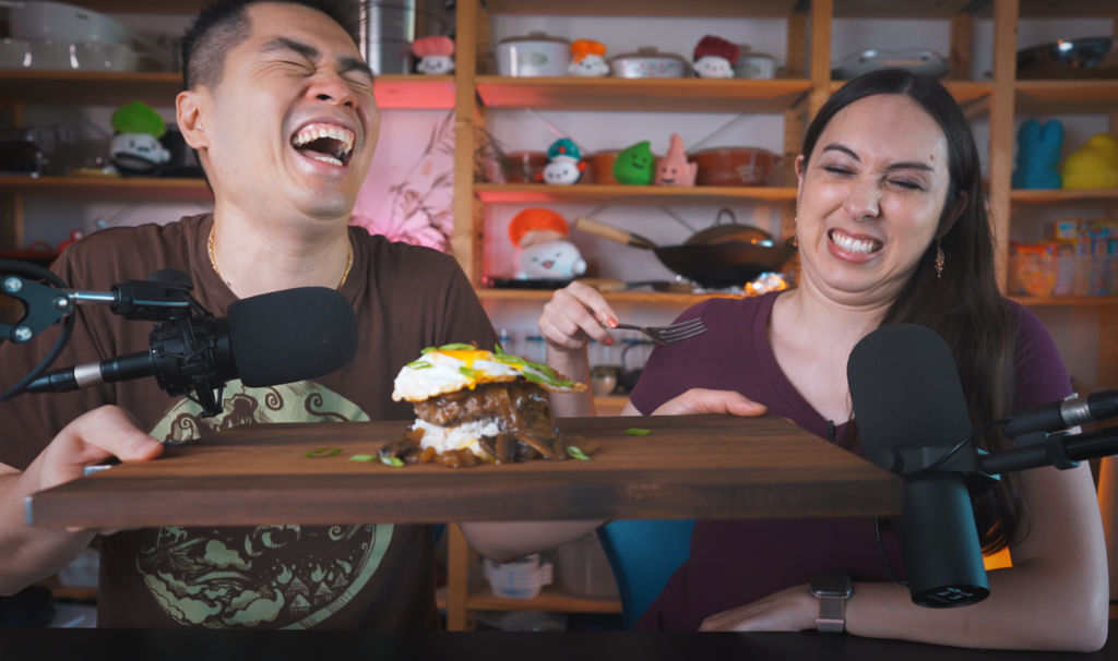 a very unflattering picture of us laughing