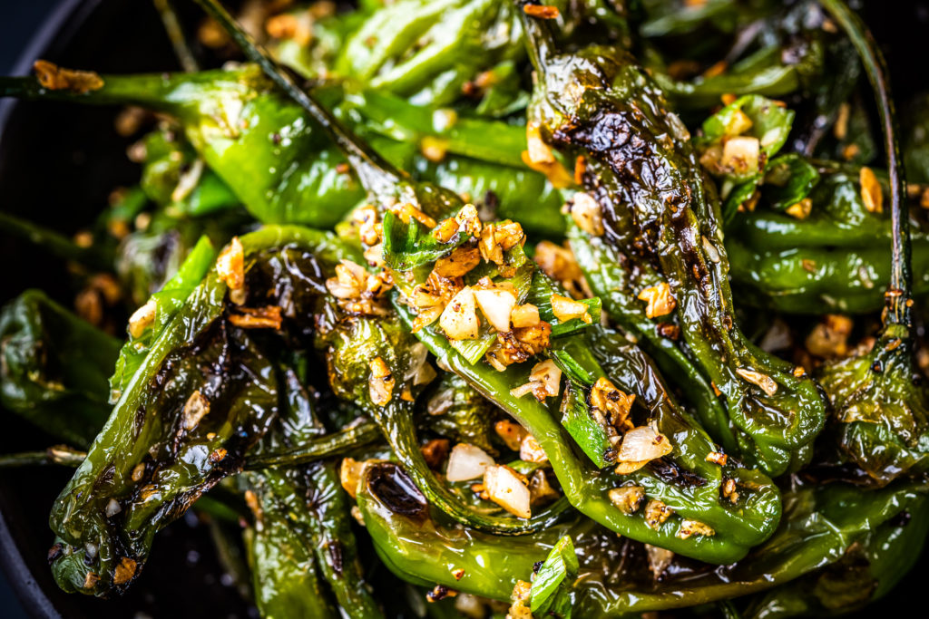 garlicky shishito peppers