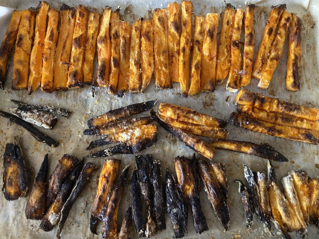 burnt sweet potato fries