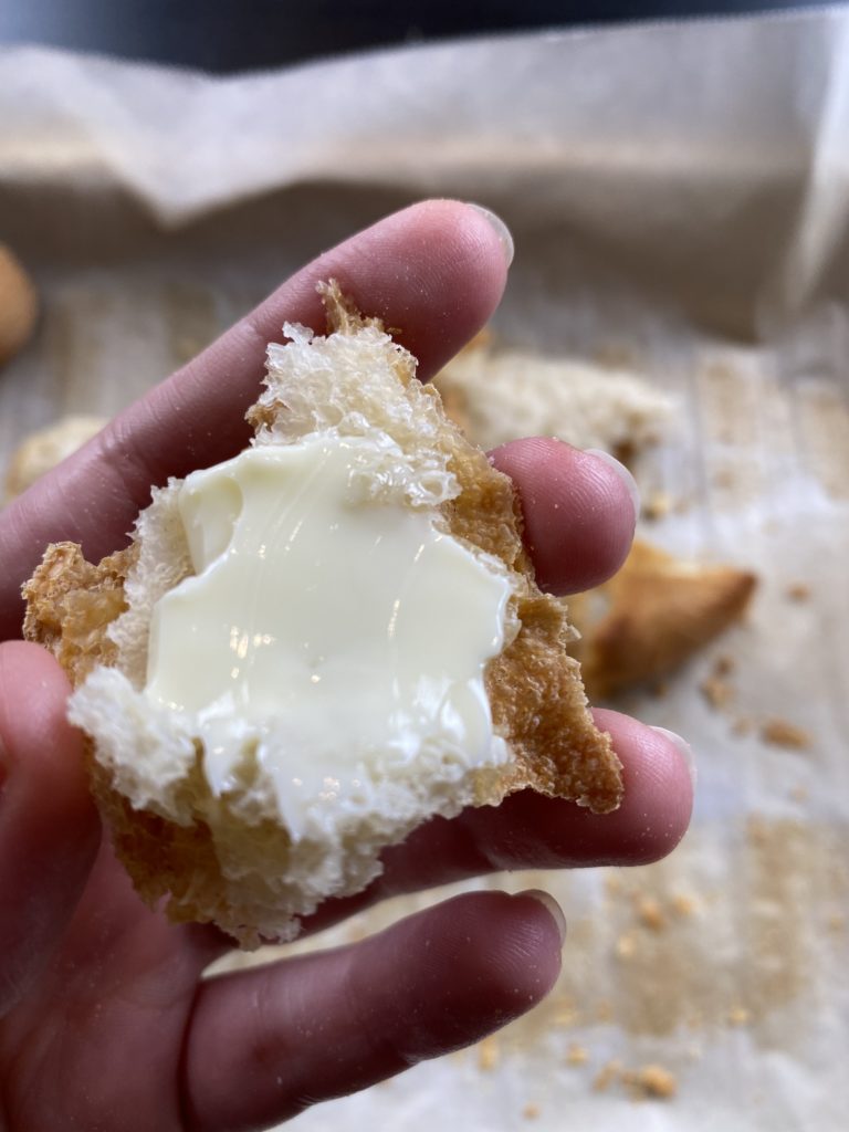 a piece of bread with butter