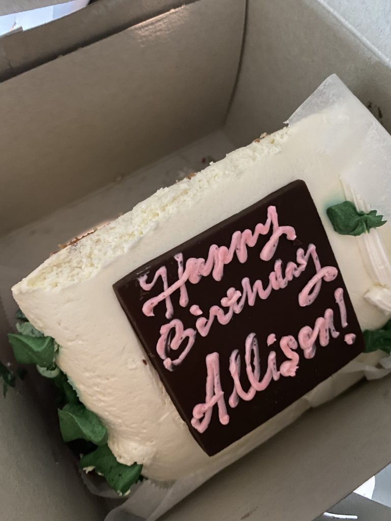 a cake with "happy birthday allison"