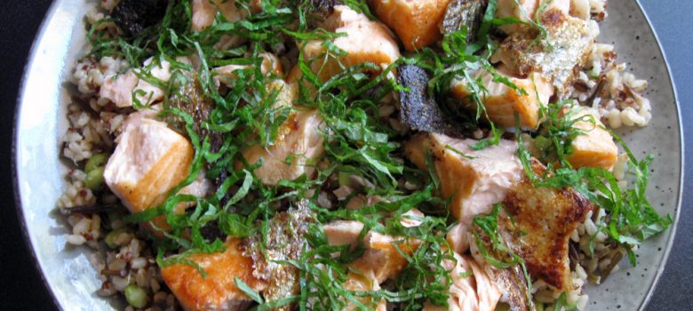 Grilled Salmon & Mixed Grains With Edamame