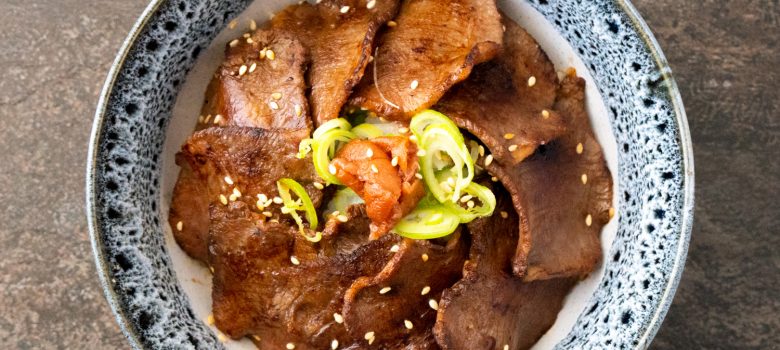 Grilled Beef Tongue Rice Bowl (Gyutan Don)