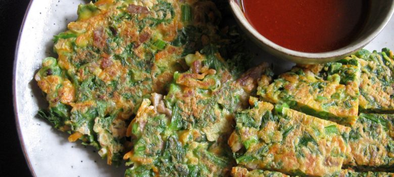 Edible Chrysanthemum Okonomiyaki | Hiroko's Recipes