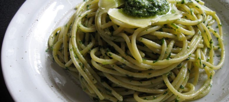 Edible Chrysanthemum Pesto | Hiroko's Recipes