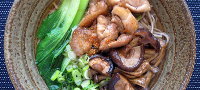 Soba Noodle Soup With Chicken & Asian Mushrooms – Hiroko's Recipes
