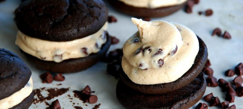 Chocolate chip cookie dough whoopie pies