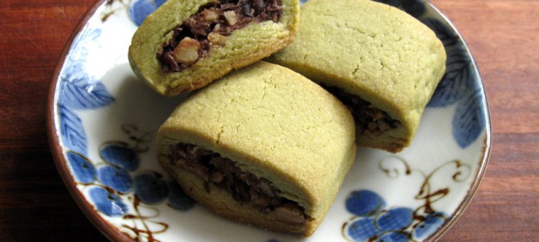 Azuki & Walnut Stuffed Matcha Cookies – Hiroko's Recipes