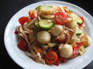Fish Ball Salad with Kimchi Flavoured Sauce – Hiroko's Recipes