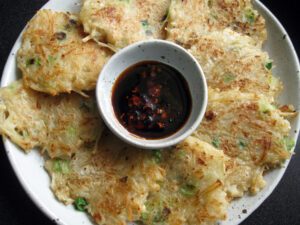 Enoki ‘Mochi’ Pancakes – Hiroko's Recipes