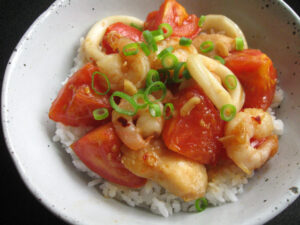 Seafood & Tomato Rice Bowl – Hiroko's Recipes