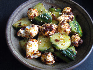 Cucumber & Cream Cheese with Crispy Chilli Oil – Hiroko's Recipes