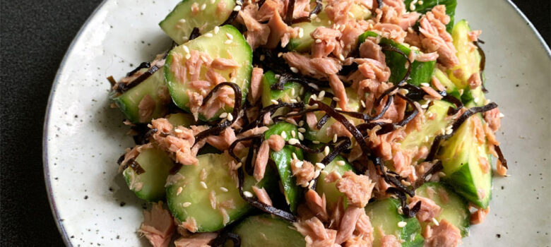Seasoned Kombu (Kelp), Cucumber & Tuna – Hiroko's Recipes
