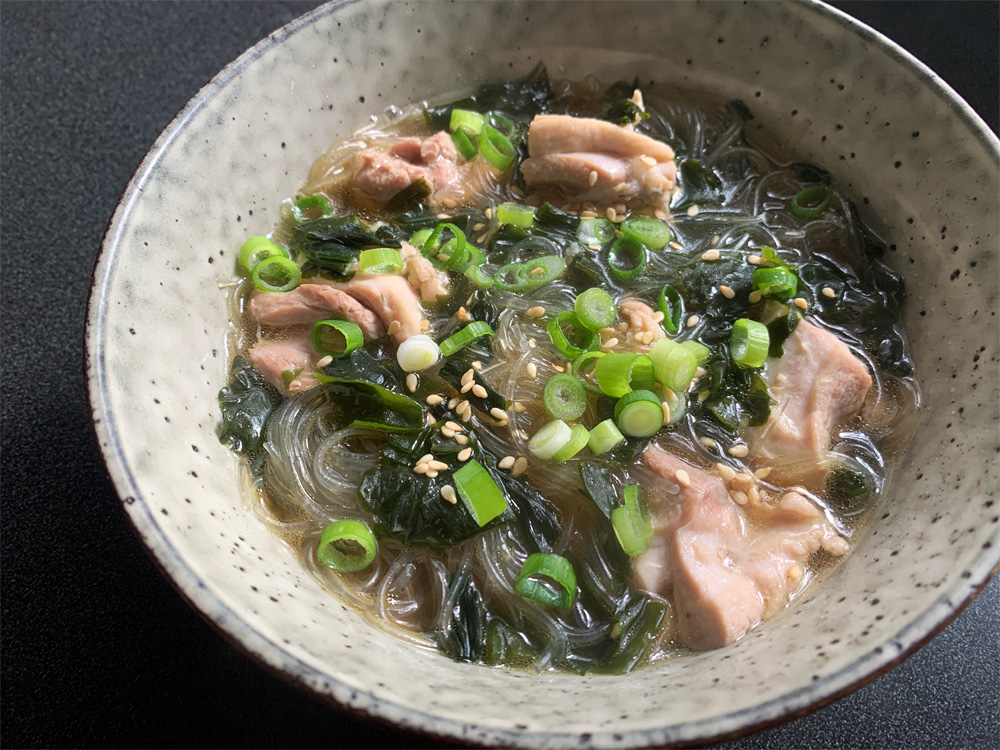Chicken & Wakame Harusame Soup – Hiroko's Recipes
