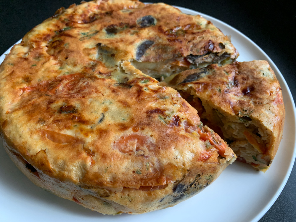 Rice Cooker Eggplant & Mushrooms Frittata – Hiroko's Recipes
