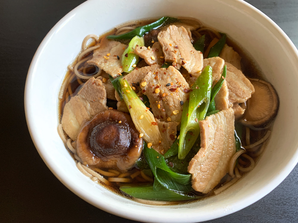 Pork & Shiitake Soba Noodle Soup – Hiroko's Recipes