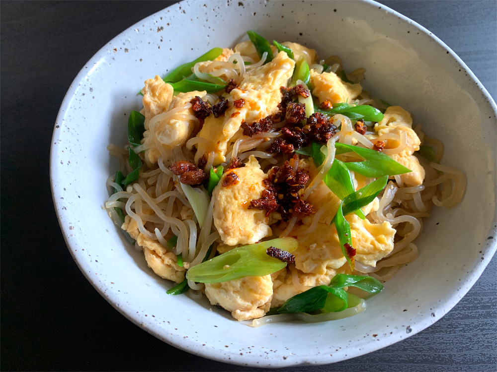 Stir-fried Shirataki (Konjac Noodles) & Egg – Hiroko's Recipes