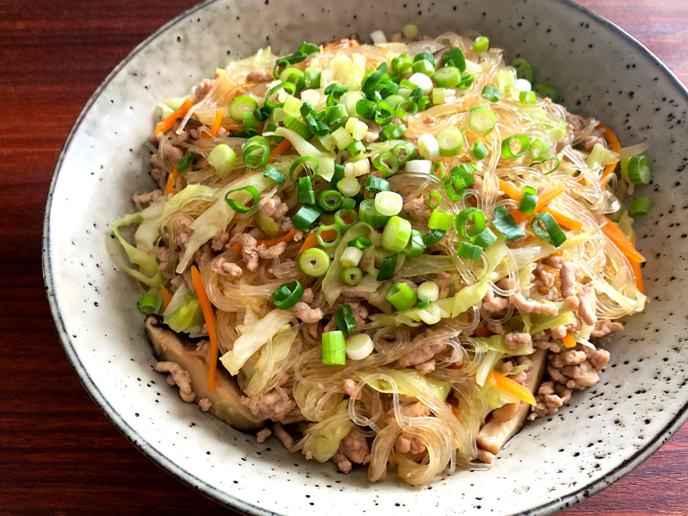 Stir-fried Harusame & Pork – Hiroko's Recipes