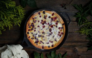 Dax and Gavin’s Any Berry Clafoutis Clafoutis on a table