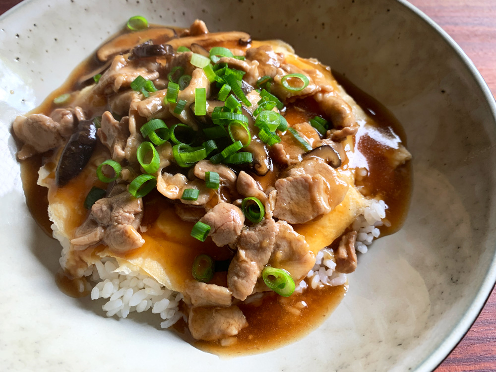 Omelette Rice with Ginger Pork Sauce – Hiroko's Recipes