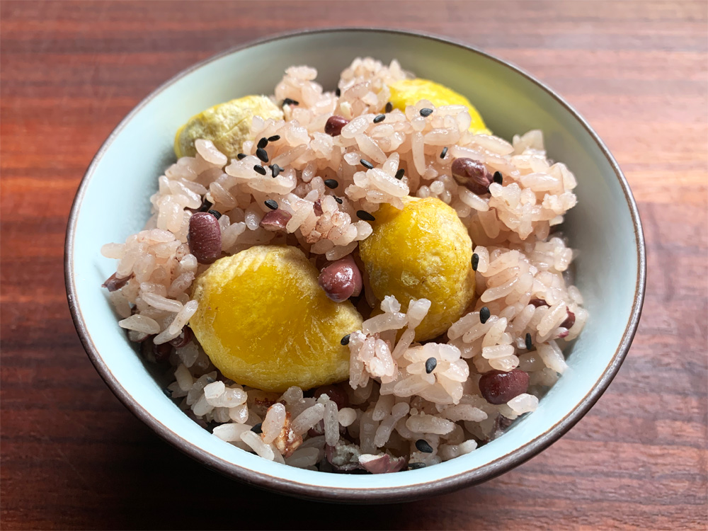 Azuki & Chestnuts ‘Okowa’ Glutinous Rice – Hiroko's Recipes