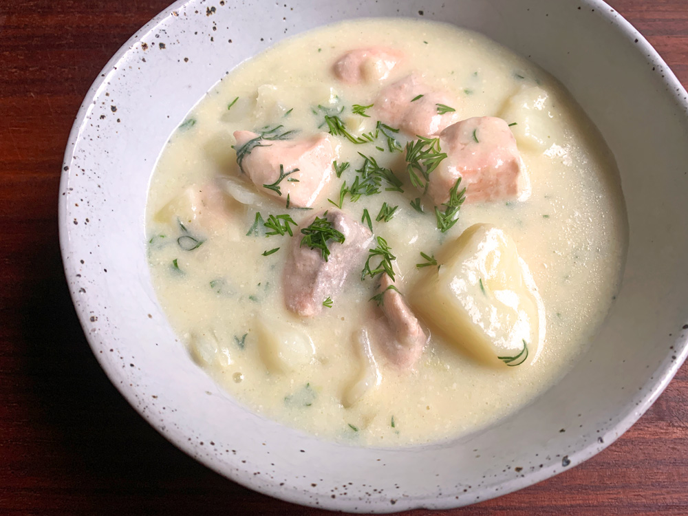 Salmon & Potato Milk Soup – Hiroko's Recipes