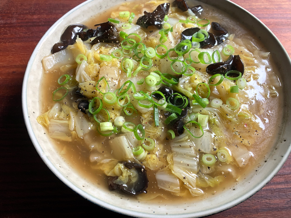 Simmered Wombok & Black Fungus – Hiroko's Recipes