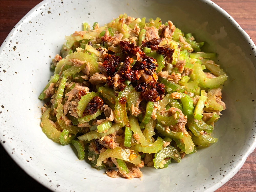 Tuna & Celery Salad with Crispy Chilli Oil – Hiroko's Recipes