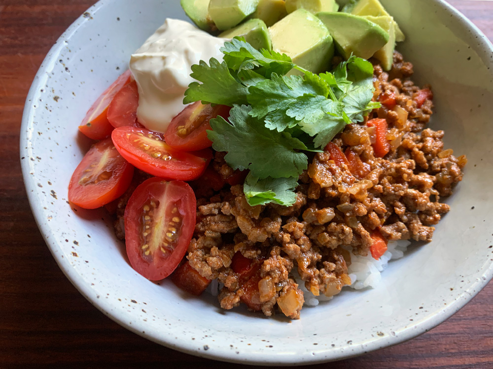Mexican Inspired Beef Mince Rice Bowl – Hiroko's Recipes