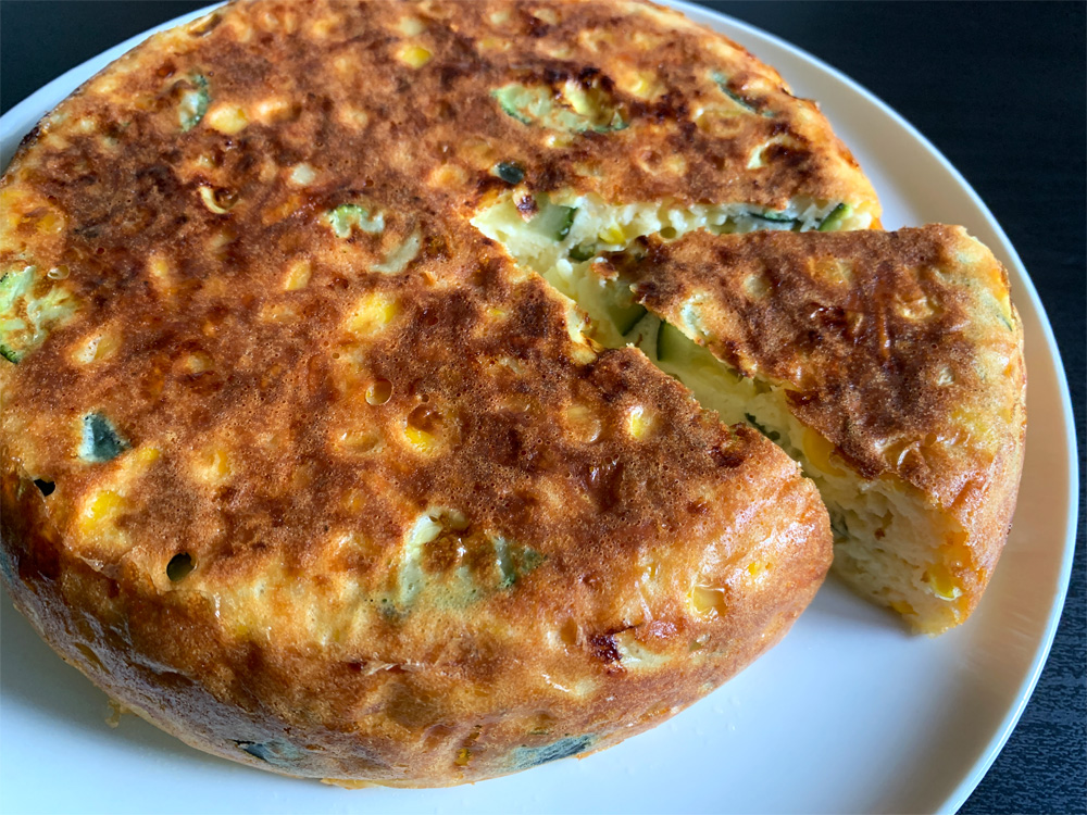 Rice Cooker Sweet Corn & Zucchini Frittata – Hiroko's Recipes