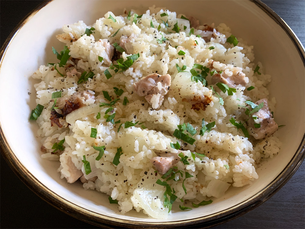 Simple Chicken & Onion Rice – Hiroko's Recipes