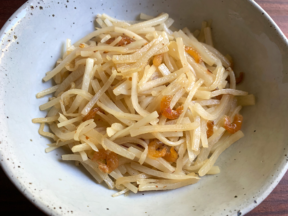 Stir-fried Daikon & Dried Shrimps – Hiroko's Recipes