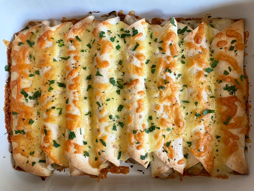 Creamy Chicken & Mushroom Enchiladas – Hiroko's Recipes