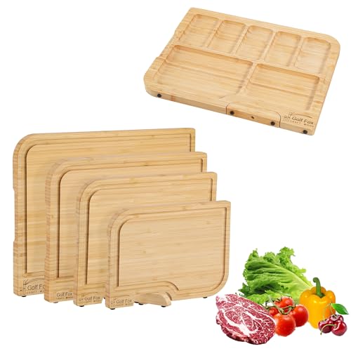 4-PCS Bamboo Cutting Board Set by GolfFox