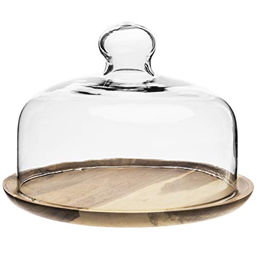 MyGift 7.5 Inch Glass Cheese Cloche
