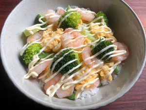 Broccoli, Prawn & Egg Sushi Rice Bowl – Hiroko's Recipes