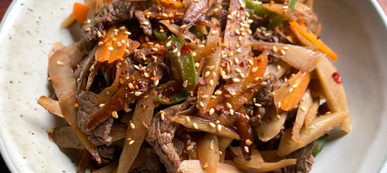 ‘Kimpira’ Gobō & Beef – Hiroko's Recipes