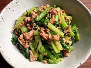 Choy Sum, Tuna & Kombu (Kelp) Salad – Hiroko's Recipes
